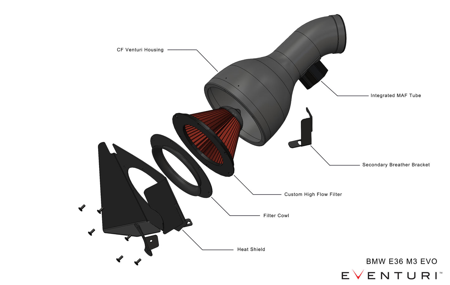 Eventuri Carbon Fibre Intake System - BMW E36 M3