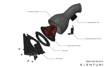 Eventuri Carbon Fibre Intake System - BMW E36 M3