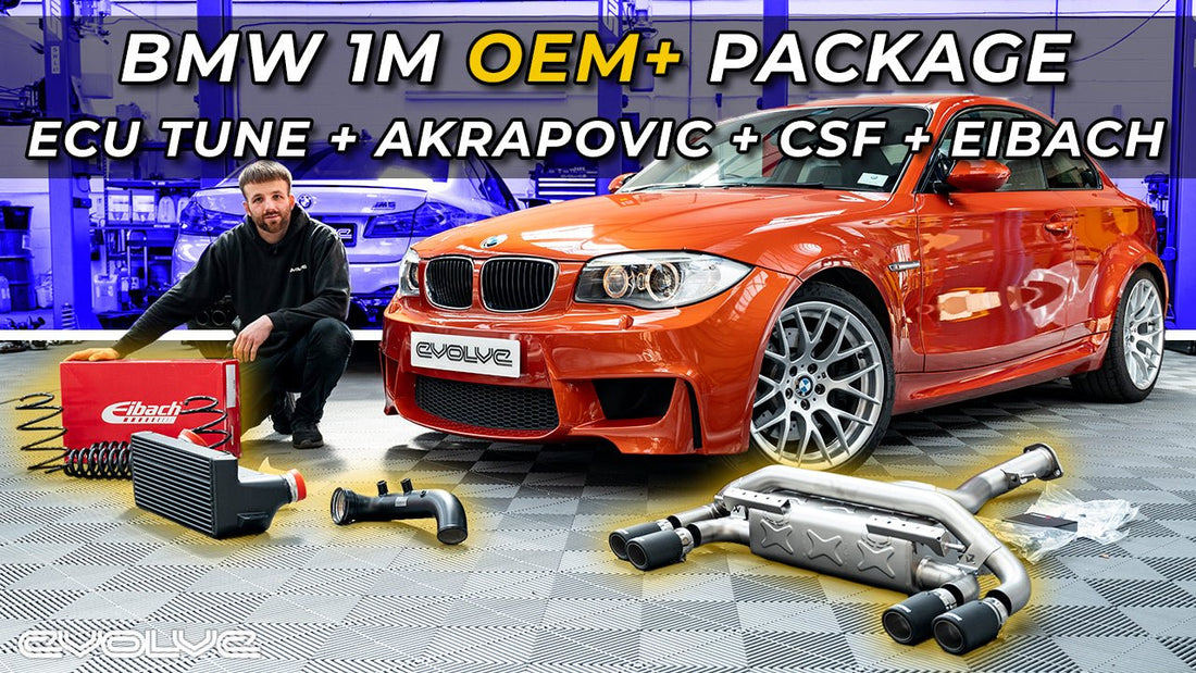 OEM+ 1M Upgrade Package! Evolve Stage 1 Tune + Akrapovič Exhaust + CSF Intercooler + Eibach Springs - Evolve Automotive USA