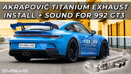 Porsche 992 911 GT3 Akrapovič Titanium Race Exhaust Install and Sound - Evolve Automotive USA