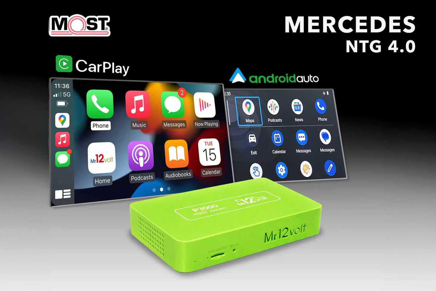 Mr12Volt Mercedes Benz NTG4.0 W212 Wireless CarPlay & Android Auto MOST Interface