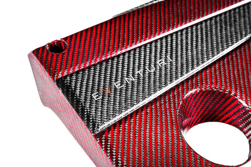 Eventuri Carbon Fibre & Red Kevlar Engine Cover - Honda Civic Type R FK2 | FK8 - Evolve Automotive