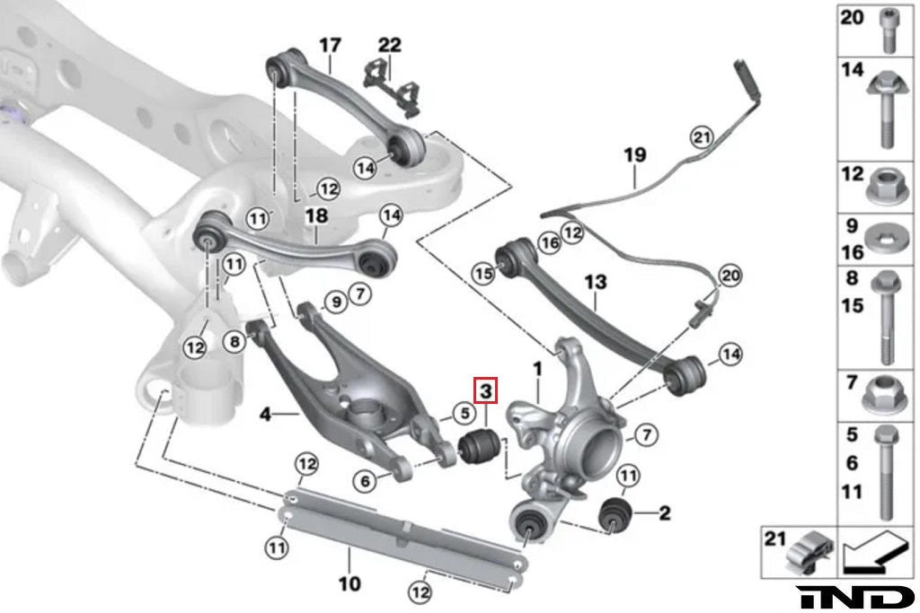 Fall - Line Motorsports E9X M3 / E82 1M Rear Lower Control Arm Bearing Set - Outer - Evolve Automotive