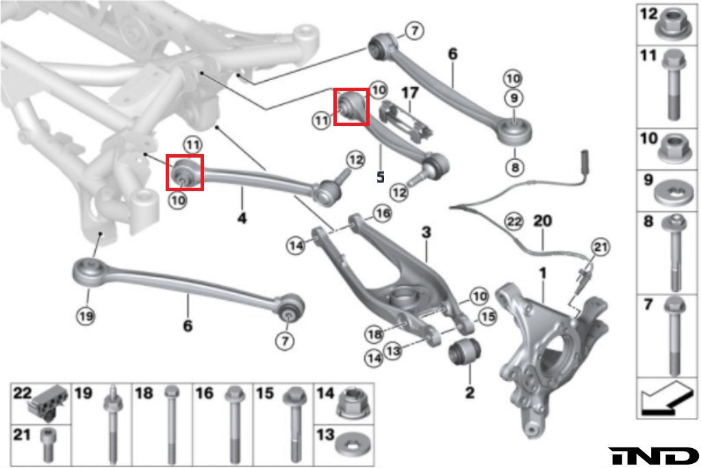 Fall - Line Motorsports G8x / F8x M2 / M3 / M4 Rear Upper Control Arm Bearing Set - Evolve Automotive