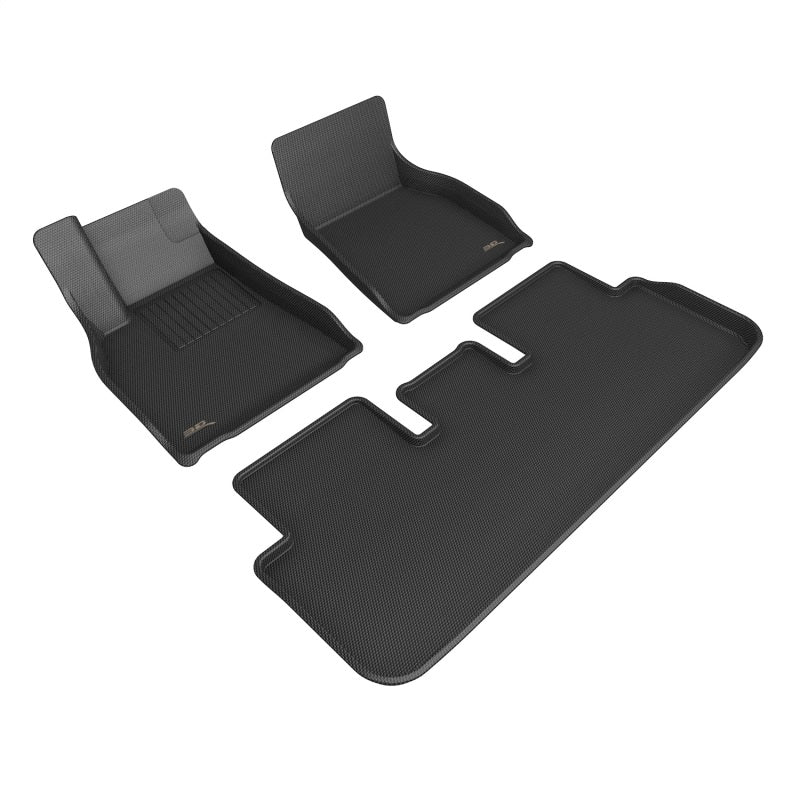 3D MAXpider 21-22 Tesla Model S Kagu 1st & 2nd Row Floormats - Black