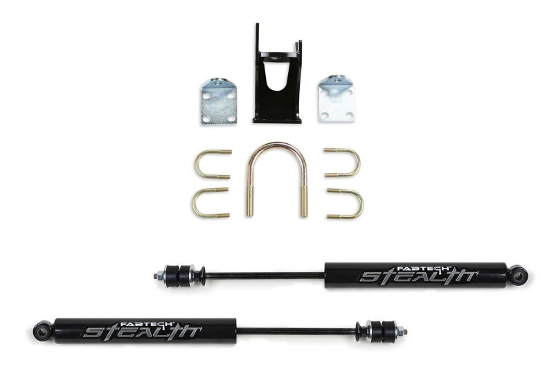 Fabtech 05-21 Ford F250/350 4WD Dual Stealth Steering Stabilizer Kit - Opposing Style