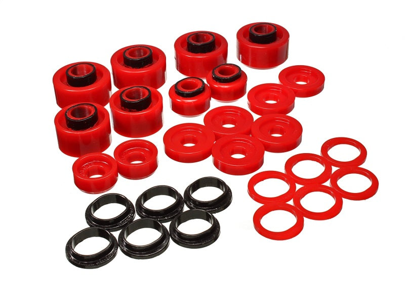Energy Suspension 99-07 Ford F-250/F-350 SD 2/4WD Crew Cab Body Mount Set - Red