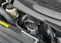 J&amp;L 16-24 Nissan Titan 5.6L Passenger Side Oil Separator 3.0 - Clear Anodized