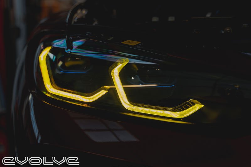 Motorsport+ CSL Yellow Daytime Running Light LED Module Set - BMW G80 | G81 M3 | G82 | G83 M4 - Evolve Automotive
